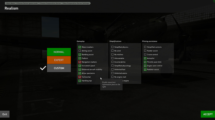 Realism Settings Multiplay Server setup